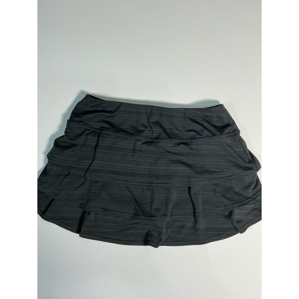 Athleta Swagger Tiered Ruffle Skort Gray Black Heathered Size S
